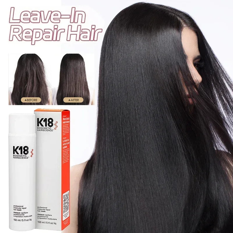 150ml K18 Leave-In Molecular Hair Mask Original Repair Molecular Hair Damaged Dry Frizzy 4 Minutes Treatment Moisturize